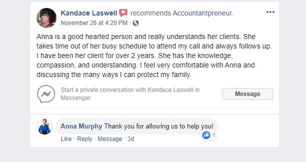 Facebook recommendation from Kandace Laswell