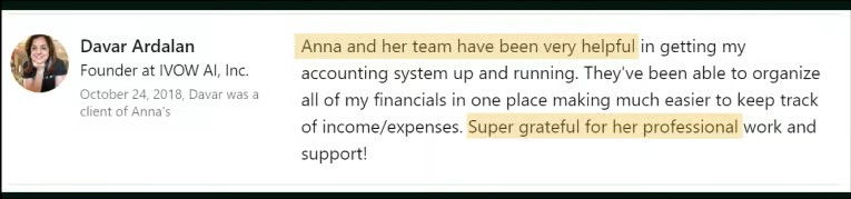 LinkedIn recommendation from Davar Ardalan