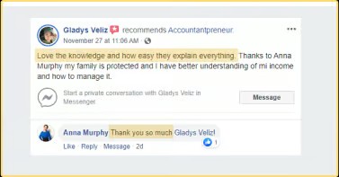 Facebook recommendation from Gladys Veliz